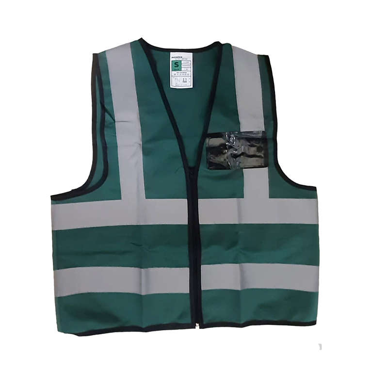 Vests Pioneer Reflective Zip Id Pocket Dark Green Xl Vo34