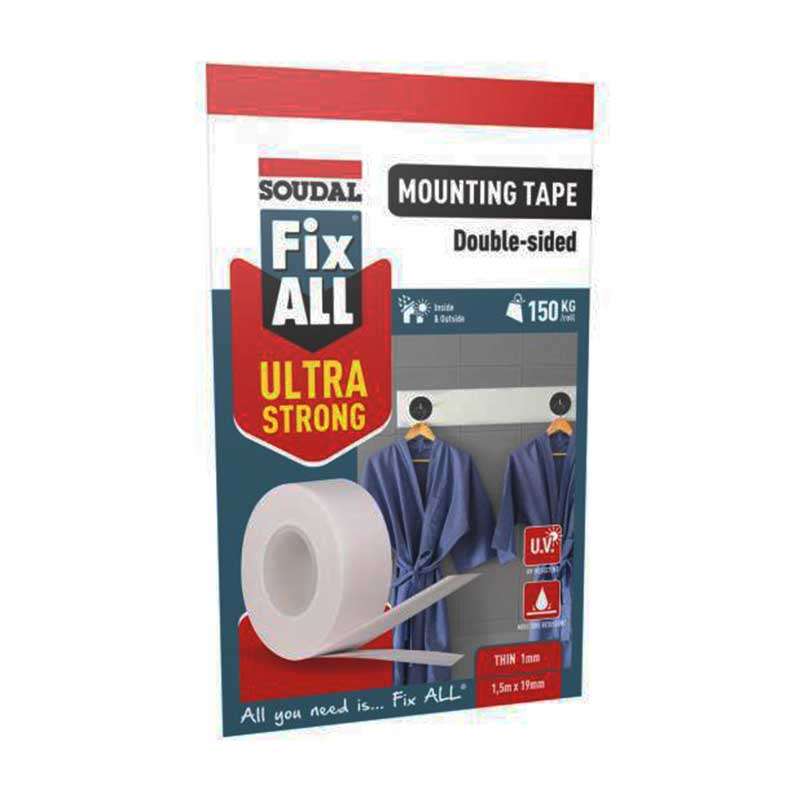 Tape Double Sided Mounting 1.5mt*19mm 150kg  Soudal 155604