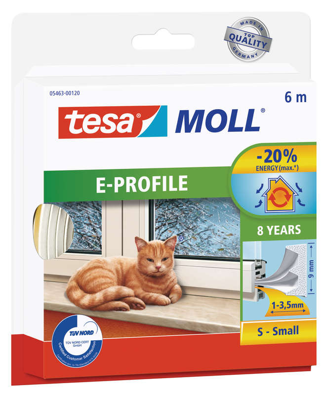 Tesa Tesamoll E-profile 6mx9mm White