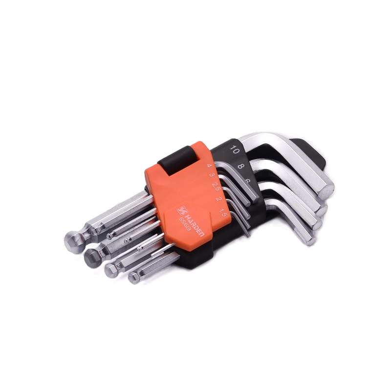 Harden 9pcs Medium Length Ball Key Wrench