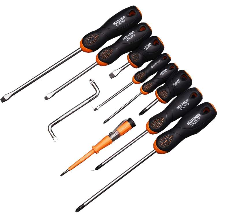 Harden 10pcs Screwdriver Set Soft Handle