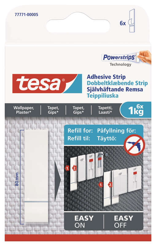 Tesa Tesa Powerstrips Sensitive Surface 1kg 6 Strips