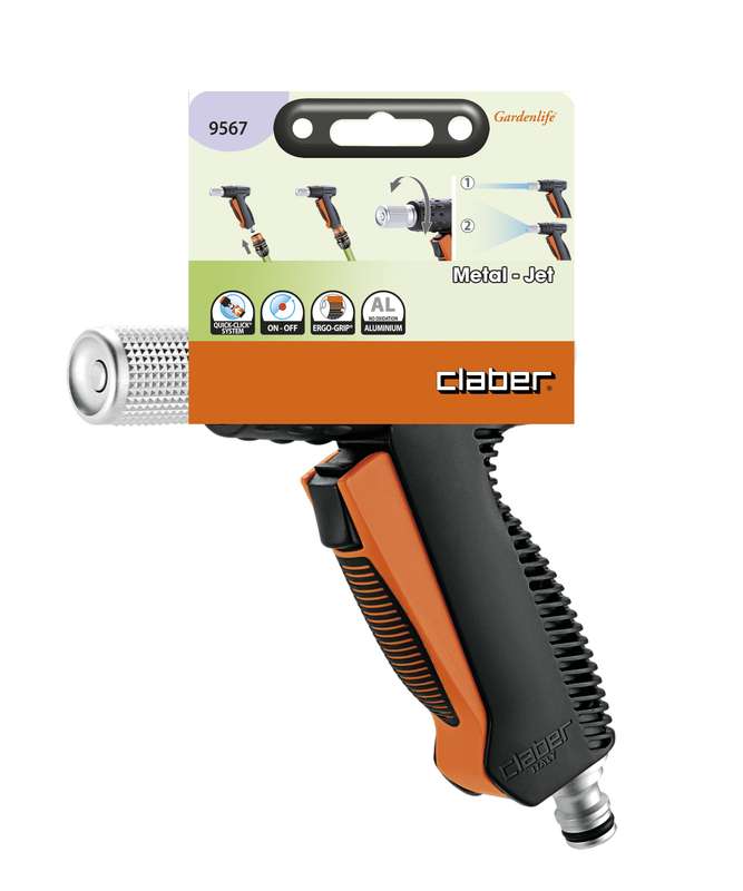 Claber Metal-jet Spray Pistol With Adjustable Nozzle & Flow Regulation