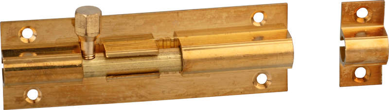 Ruwag Barrel Bolt Brass Plated Straight 100mm (1)
