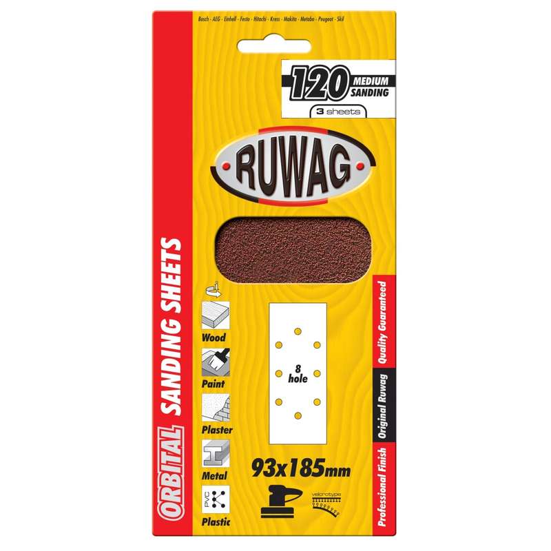 Ruwag 93x230 P80 Orbital Clamped 5 Pack /pk