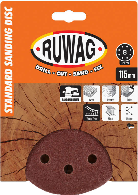 Ruwag 115 P180 Random Orbital 5 Pack /pk