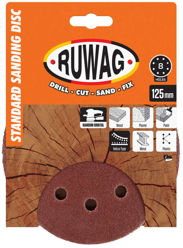 Ruwag 125 P80 Random Orbital 5 Pack /pk
