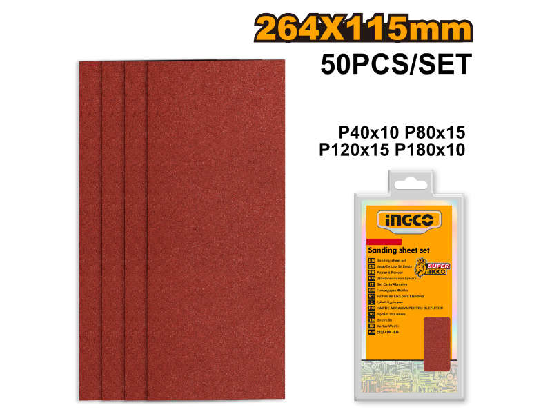 Ingco Sand Sheet P40 P80 P120 P180 50pc