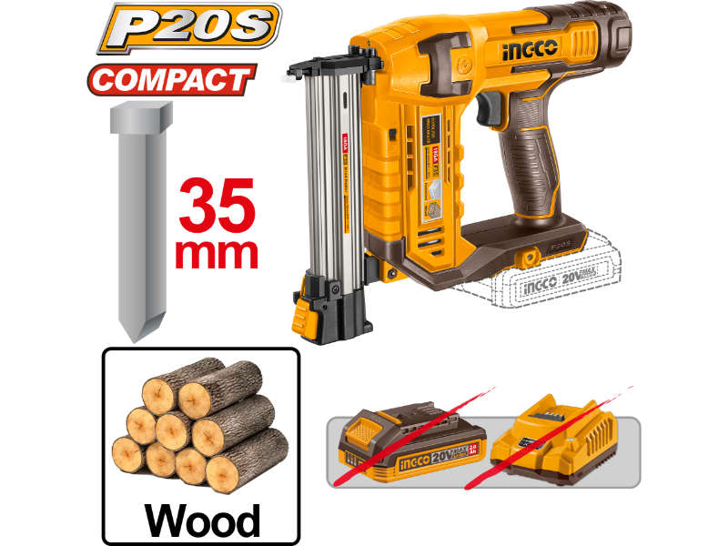 Ingco 20v Ps+ C/l Brad Nailer In Box