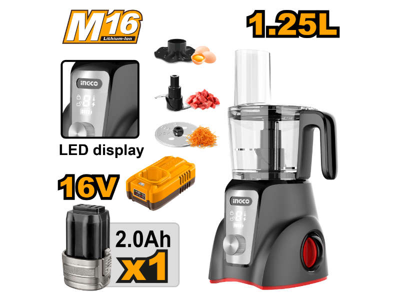 Ingco 16v Ps+c/l Food Processor 250w Kit