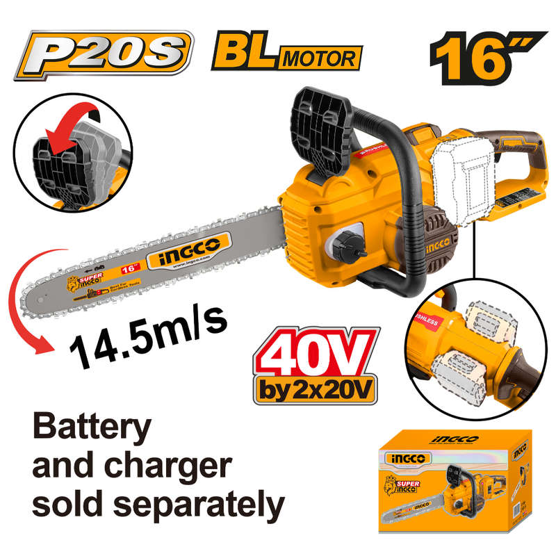Ingco 20v Ps+ C/l 40v C/saw B/less 16inch 400mm