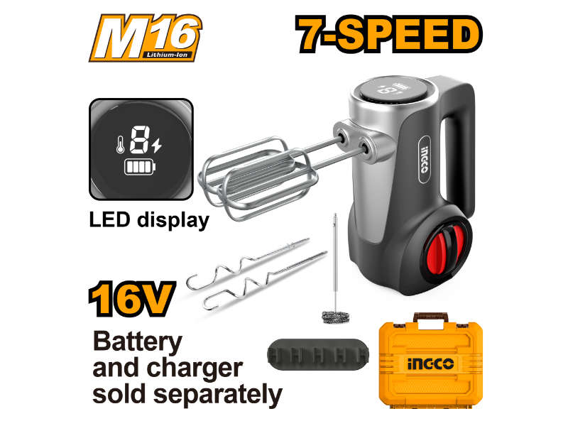 Ingco 16v Ps+c/l Hand Mixer 125w 7 Speed