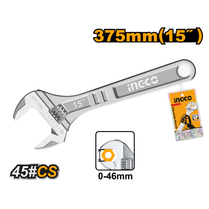 Ingco Wrench Adjustable 375mm