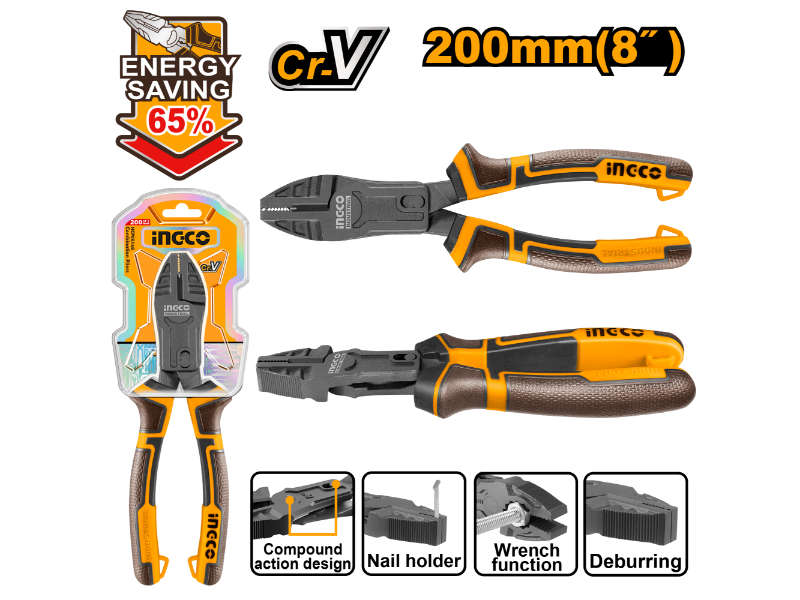 Ingco Plier Compound Combination 200mm Cr-v