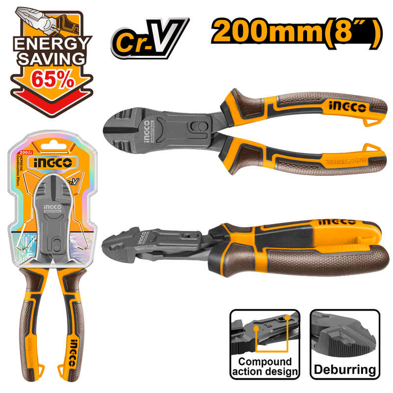 Ingco Plier Compound Diagonal 200mm Cr-v
