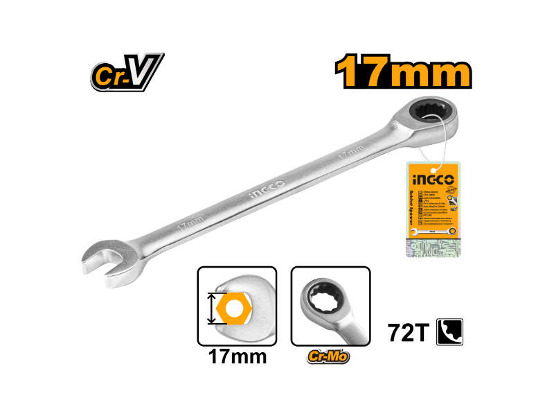 Ingco Spanner Ratchet 17mm