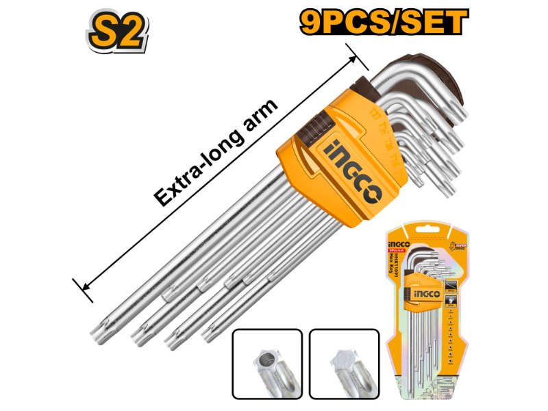 Ingco A/key 9pc Torx Xl T10-t50 Crv