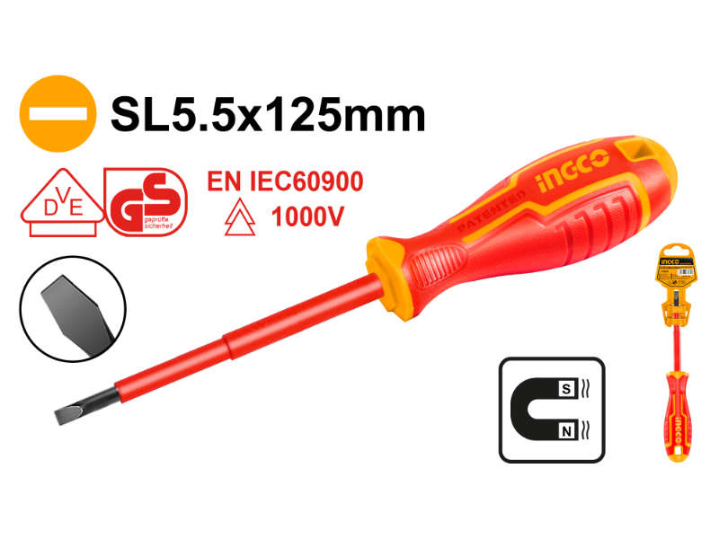Ingco S/driver 5.5x125mm Ins. Cr-v