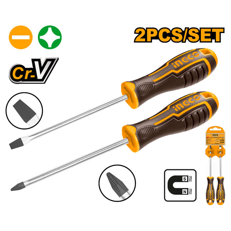Ingco S/driver Set Ph/sl Crv 2pc