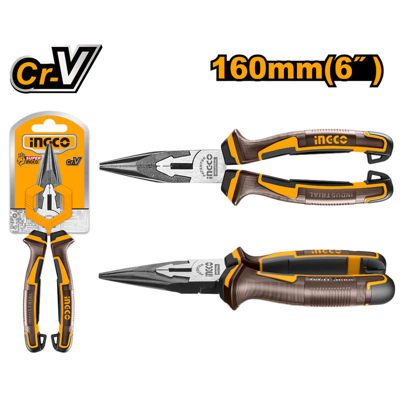 Ingco Plier L/nose 160mm Cr-v