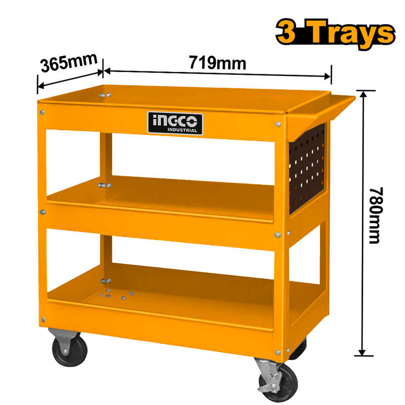 Ingco Tool Cart 3 Tray 719x365x663