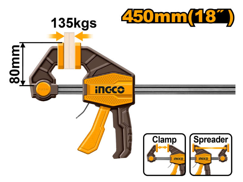 Ingco Clamp Quick Bar 450mm