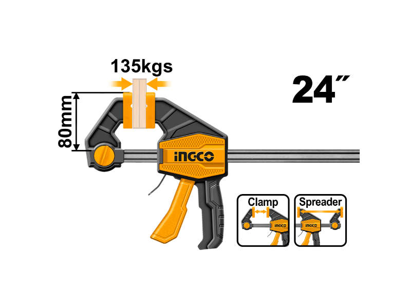 Ingco Clamp Quick Bar 600mm