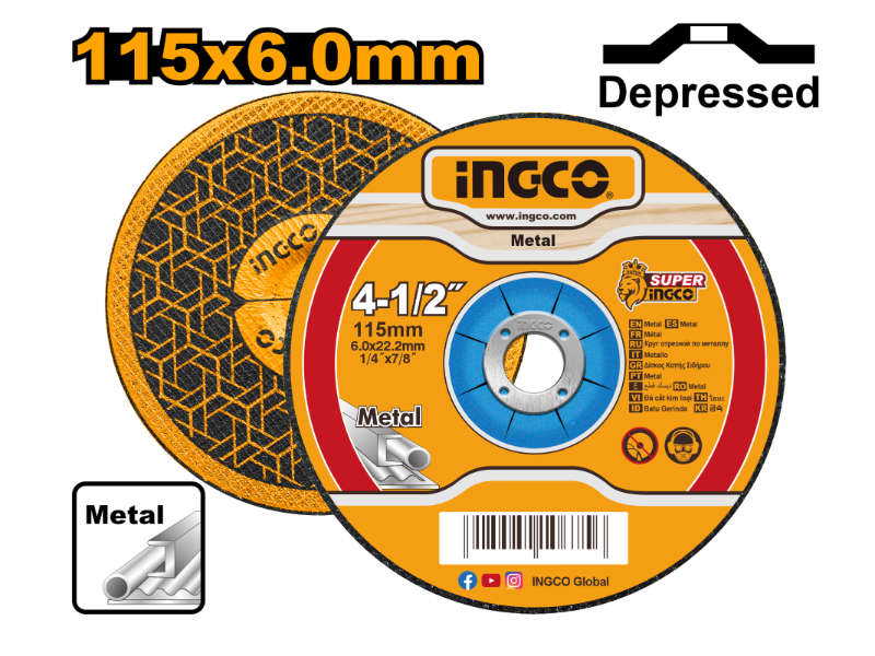 Ingco Disc Grind Steel115x6.0x22.2mm