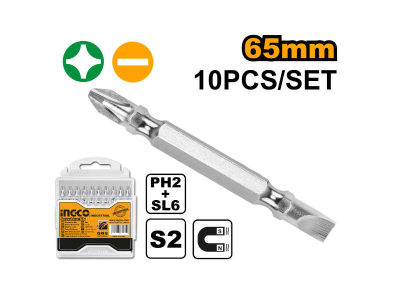 Ingco S/d Bit Ph2 D/end Mag 10p
