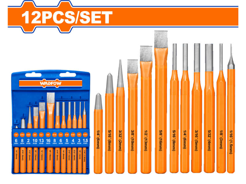 Wadfow Chisel/punch Set 40cr 12pcs