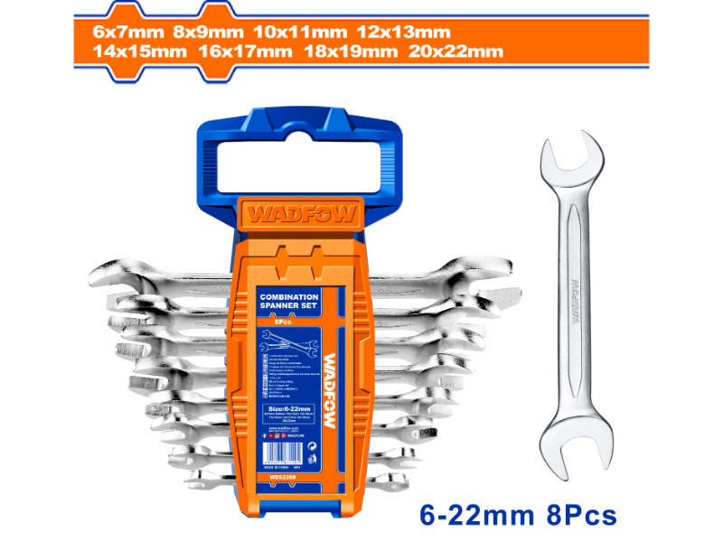 Wadfow Spanner Doe Set 6-22mm 8pcs