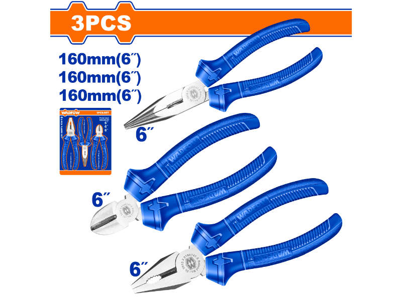 Wadfow Plier Set 1 Colour 160mm 3pcs