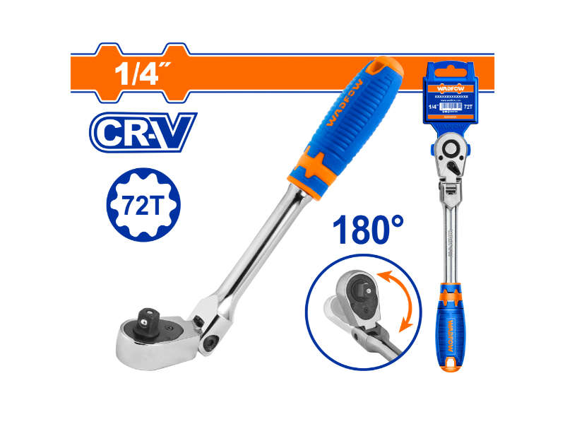 Wadfow Ratchet Flex Head Cr-v/crmo 1/4 72t 200mm