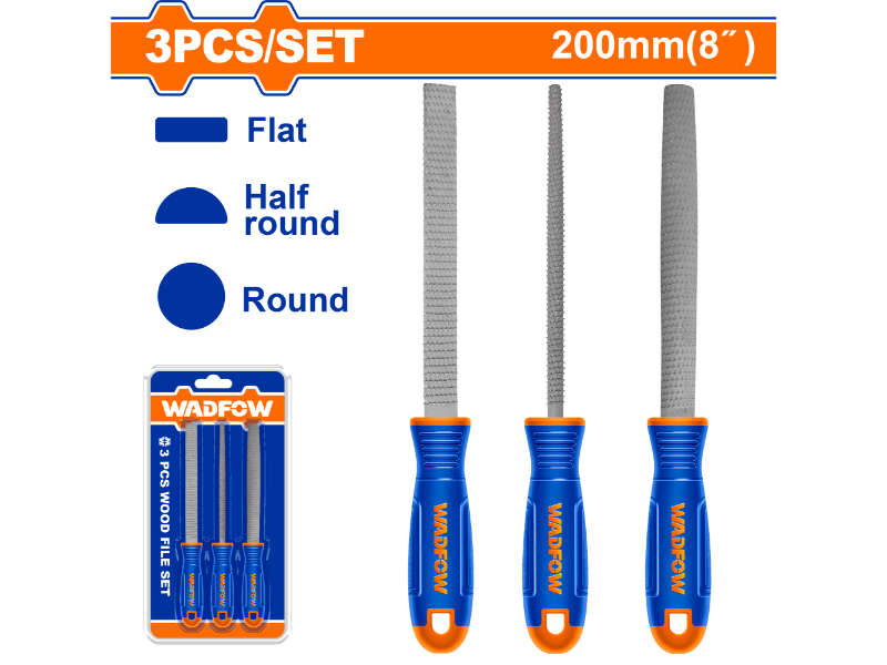 Wadfow File Wood Set 200mm 3pcs