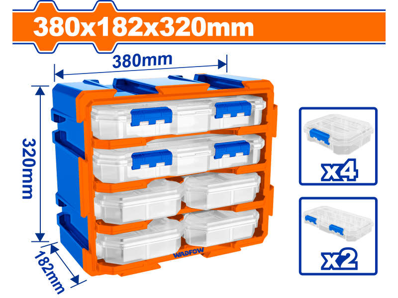 Wadfow Storage Tower Set 380x182x320mm Org 6pcs