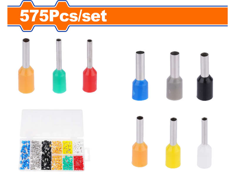 Wadfow Terminal Lugs Insulated Tubular Acc Set 575pcs