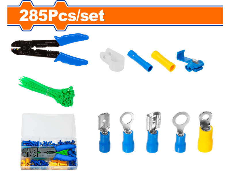 Wadfow Terminal Lugs Insulated Acc Set Incl Plier 285pcs
