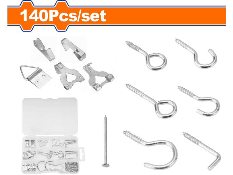 Wadfow Screw & Hook Set 140pcs