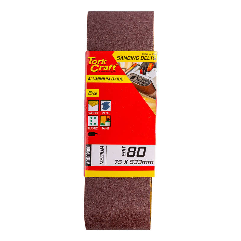 Tork Craft Sanding Belt 75 X 533mm 80grit 2/pack