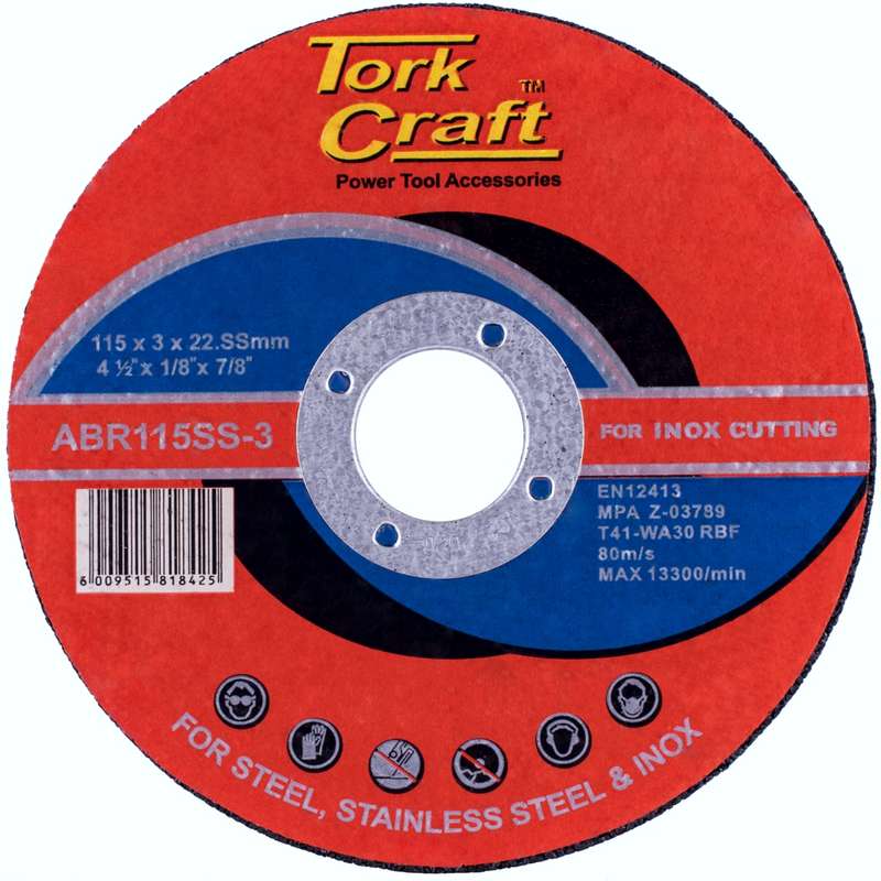 Tork Craft Cutting Disc Stainless Steel 115 X 3.0 X 22.22mm