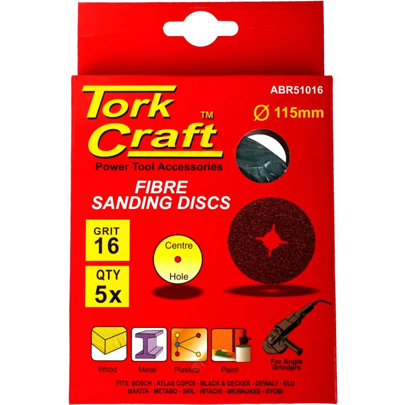 Tork Craft Fibre Disc 115mm 16 Grit 5/pack