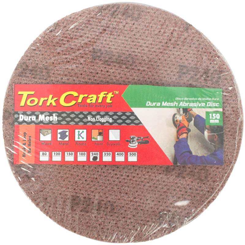 Tork Craft Dura Mesh Abr. Disc 150mm Hook & Loop 240grit 3pc For Sander Polisher