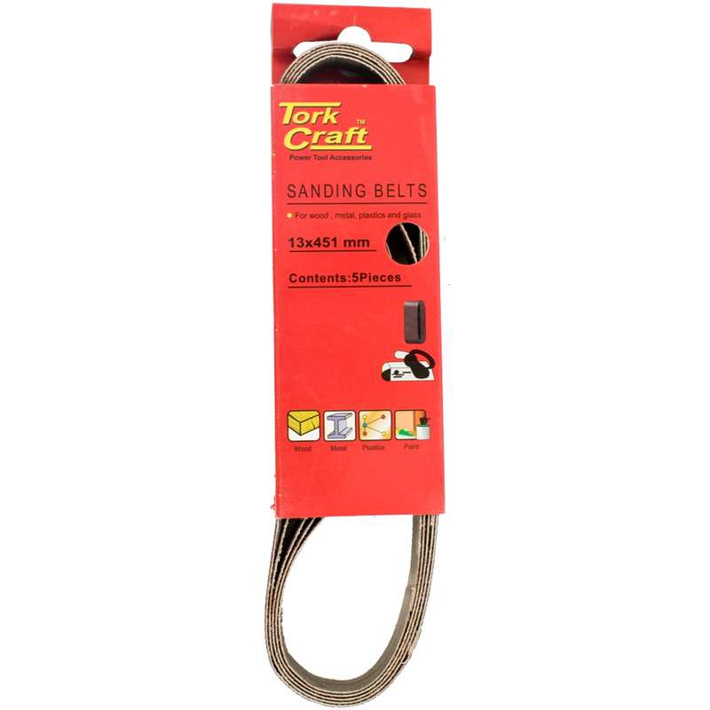 Tork Craft Powerfile Sanding Belt 13 X 451mm 100 Grit 5/pk