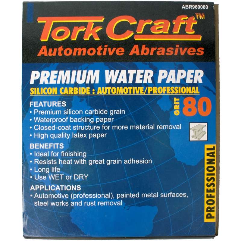 Tork Craft Premium Waterproof Paper  80 Grit 230  X 280 (50 Piece) Automotive