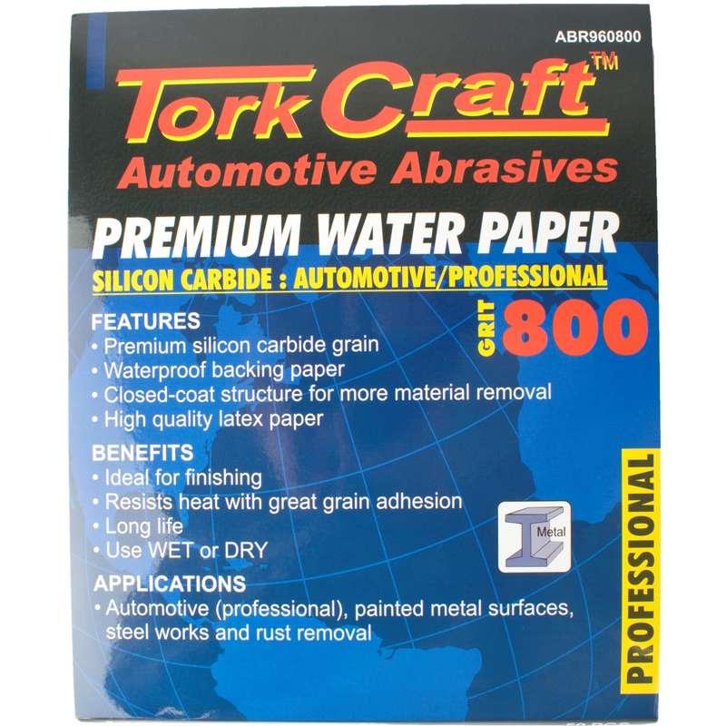 Tork Craft Premium Waterproof Paper  800 Grit 230  X 280 (50 Piece) Automotive