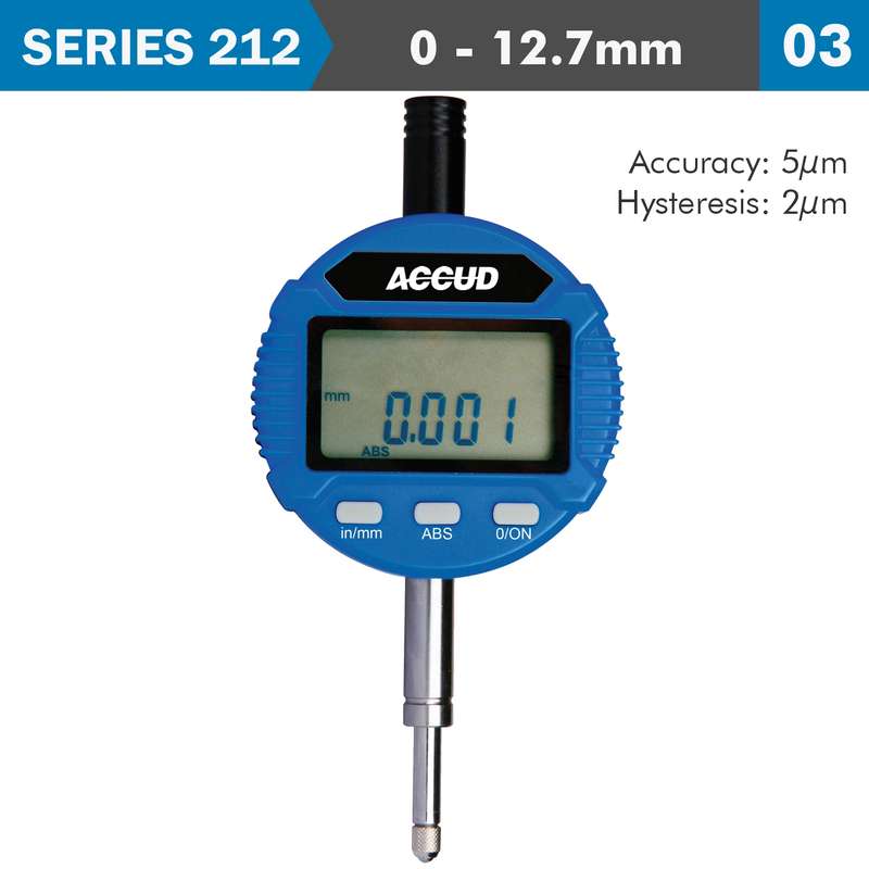 Accud Digital Indicator Flat And Lug Back 12.7mm/0.5in
