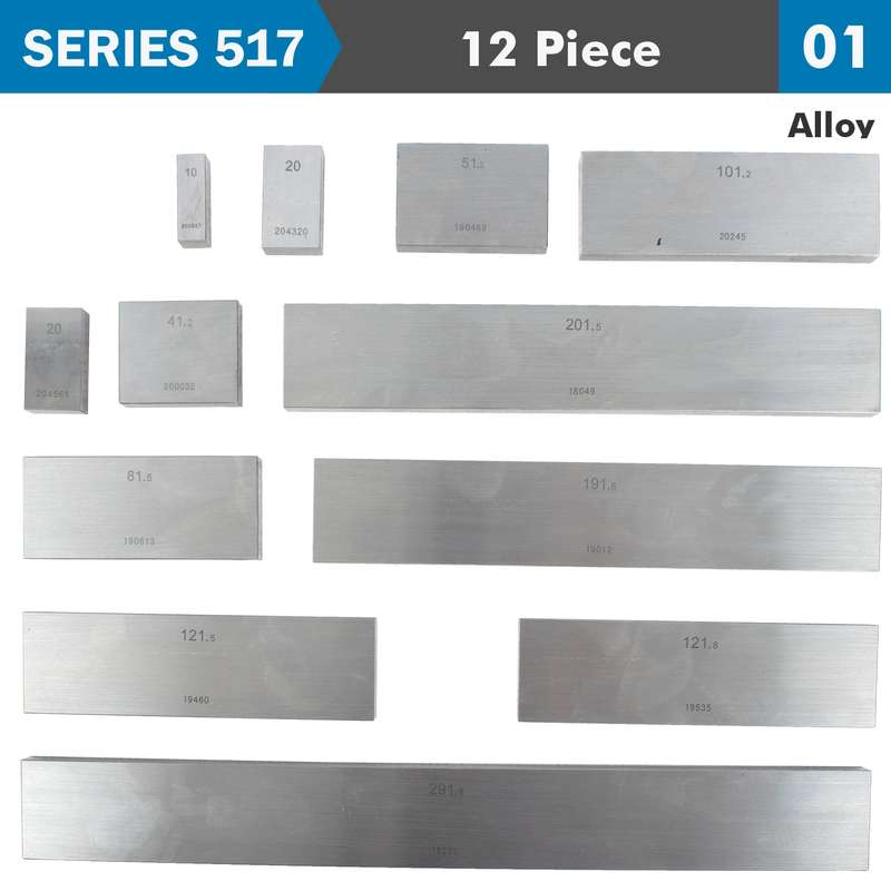 Accud Gauge Block Set Alloy Steel 12pc 10-291. 8mm Iso3650 Grade 0