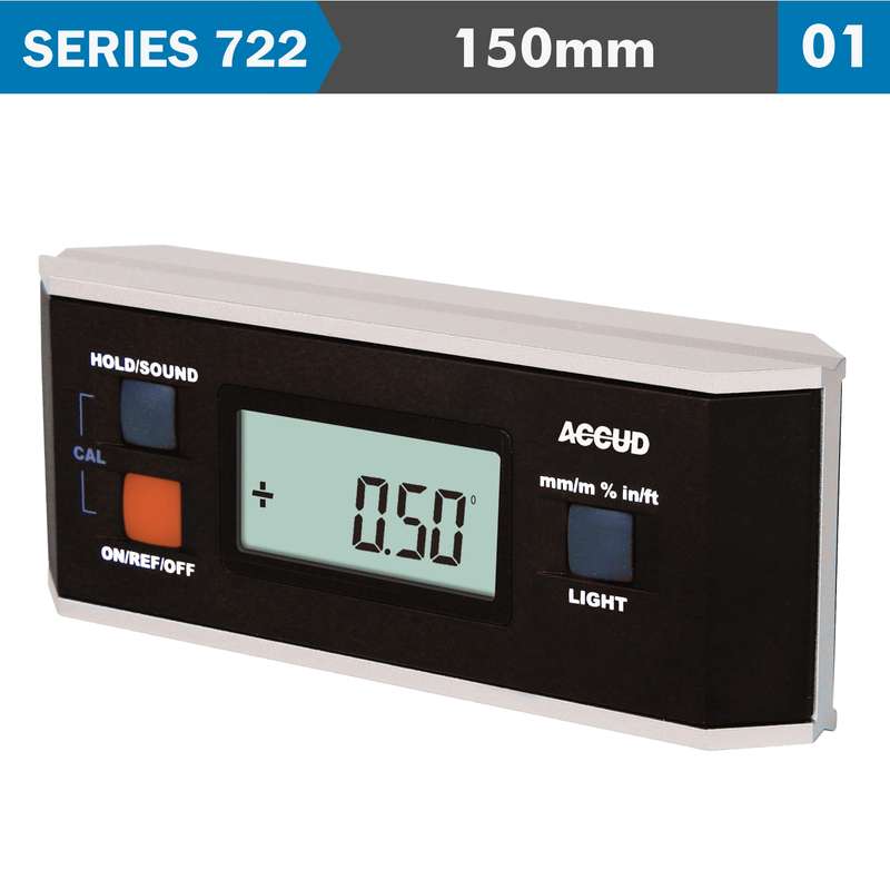 Accud Digital Leveler 360deg 150x60mm 0.05 Deg. Res. Al Frame