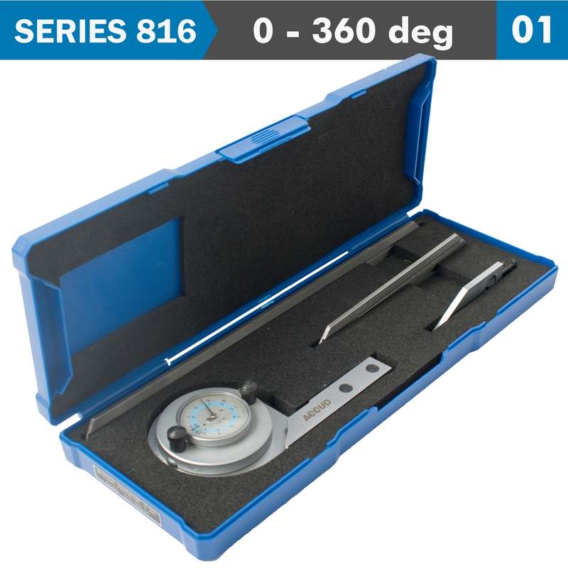 Accud Universal Protractor 360 Deg. C/steel 5' Acc. 5' Grad.