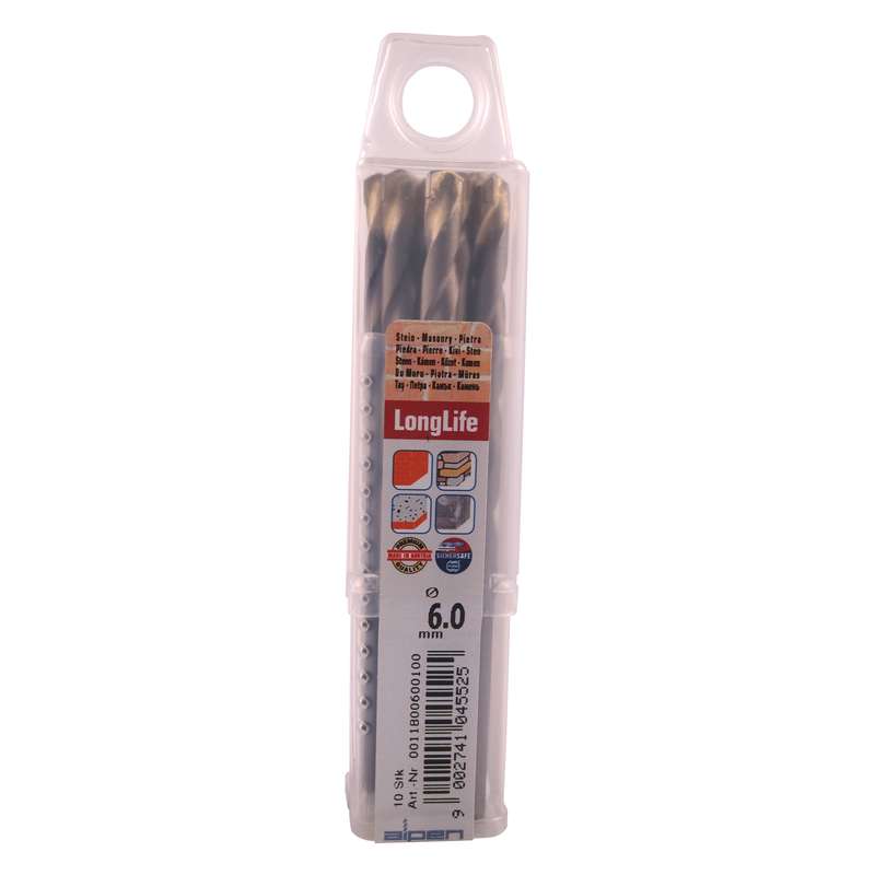 Alpen Masonry Drill Bit Long Life 6 X 100mm 10pack